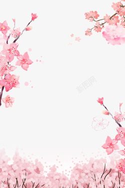浪漫樱花樱花祭梦幻花朵边框高清图片