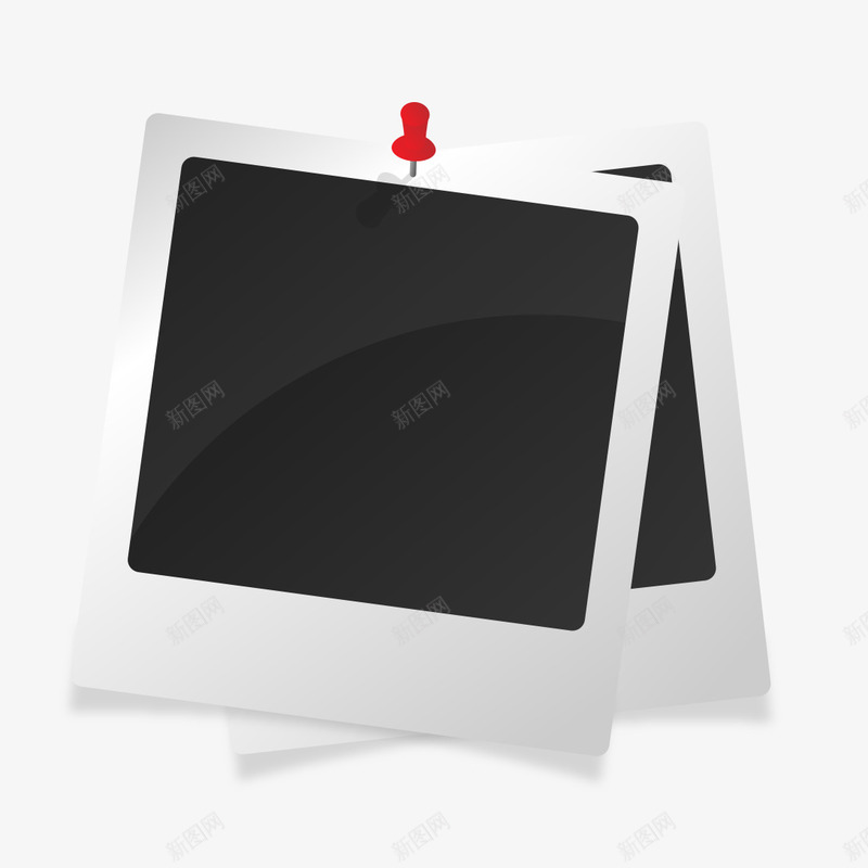 相纸相框png免抠素材_新图网 https://ixintu.com 书钉 拍立得相纸素材 相框素材 钉子