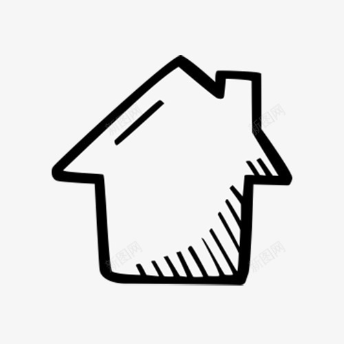 房子简图png免抠素材_新图网 https://ixintu.com 房子 手绘 烟囱 简图 线条