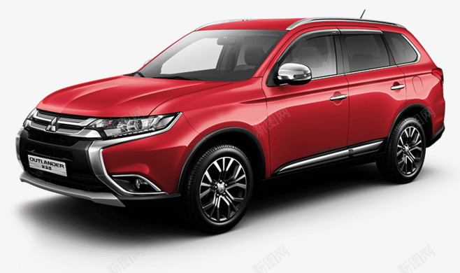 三菱2016欧蓝德红色轿车png免抠素材_新图网 https://ixintu.com SUV 三菱汽车 汽车侧视图 红色汽车
