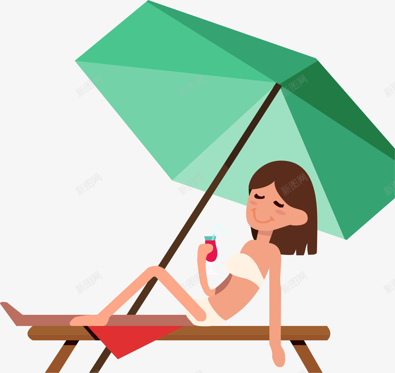 海边度假的美女png免抠素材_新图网 https://ixintu.com 假期 卡通 夏日 度假 徒步 探险者 旅游 旅游者 旅行 晒太阳 海边度假 背包族 遮阳伞