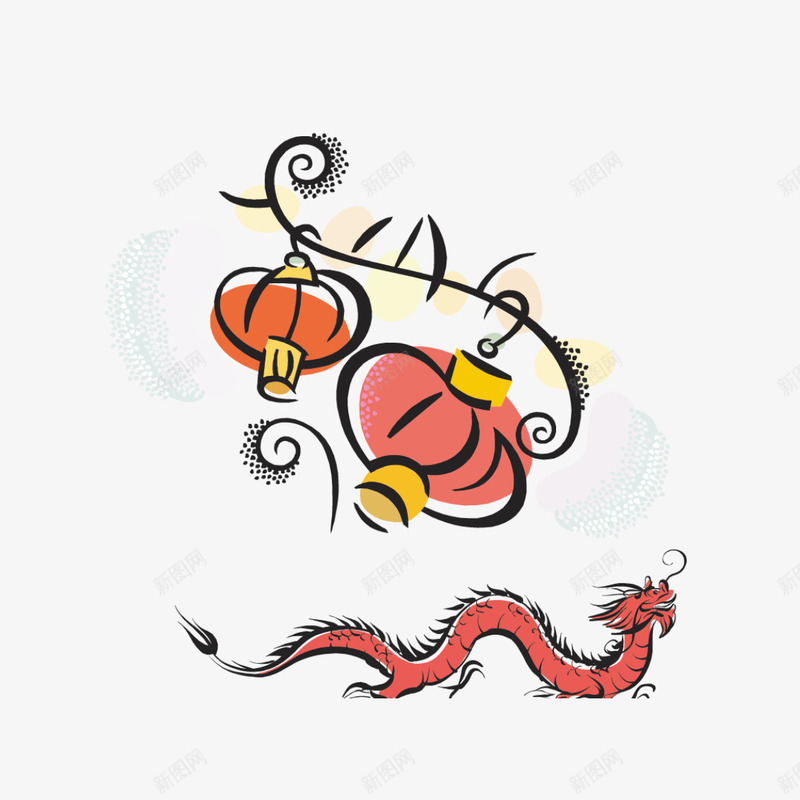 2017鸡年灯笼png免抠素材_新图网 https://ixintu.com 卡通灯笼 喜庆 新春 春节 灯笼