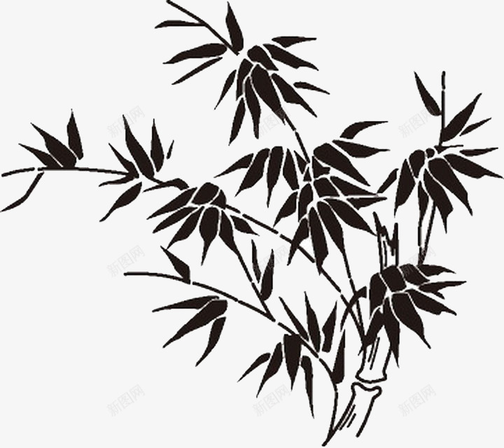 水墨画竹png免抠素材_新图网 https://ixintu.com 中国画 国画 手绘 插图 插画 水墨 竹子