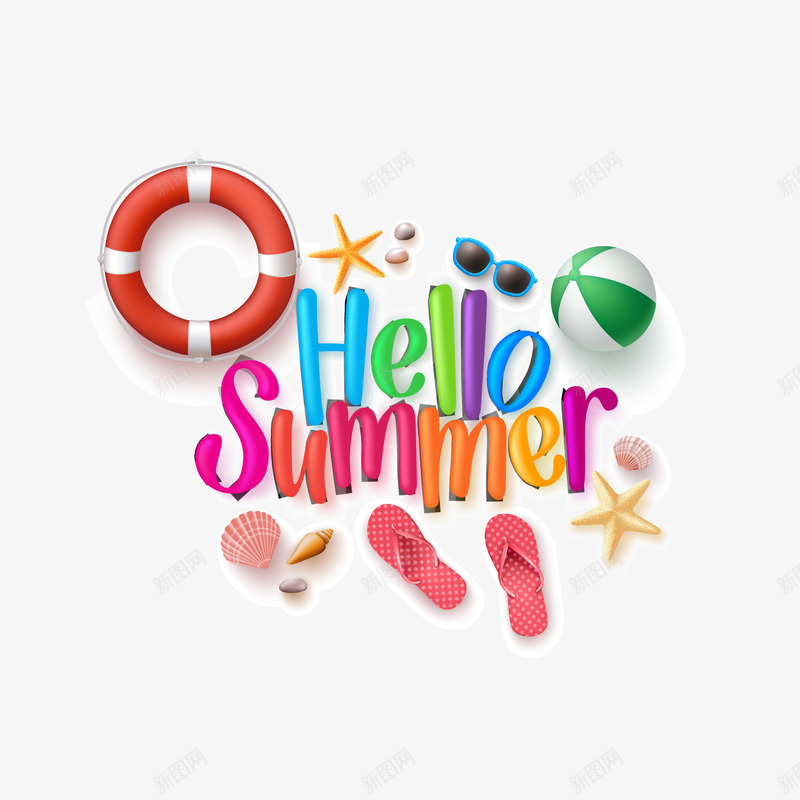 summer夏天hellopng免抠素材_新图网 https://ixintu.com summer 夏天hello 字体 沙滩风情 装饰字体