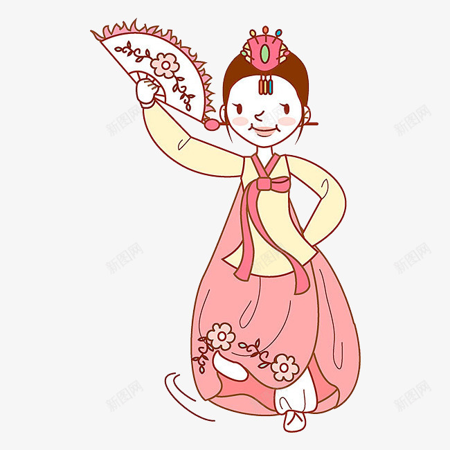跳舞的韩国美女png免抠素材_新图网 https://ixintu.com 女孩 扇子 民族风 跳舞 韩国美女 韩服