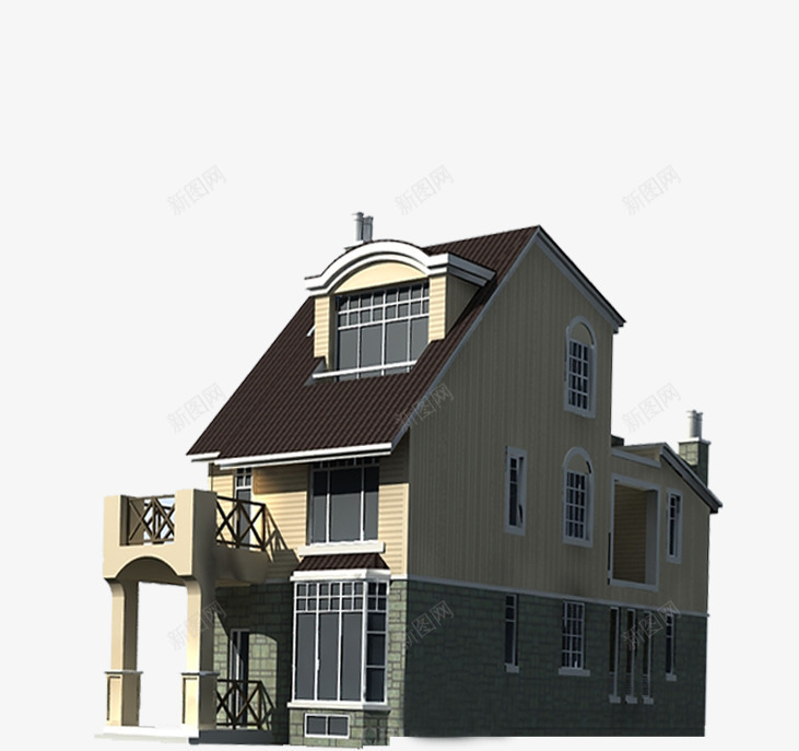 复古欧式房屋png免抠素材_新图网 https://ixintu.com 复古楼房 房产 房地产易拉宝 楼房展示 欧式房屋 简约