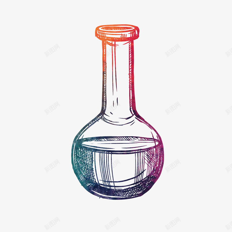 手绘卡通化学容器矢量图ai免抠素材_新图网 https://ixintu.com 化学剂 化学原料 化学原料化学物品 卡通设计 平面设计 彩色 手绘设计 矢量图