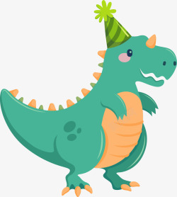 绿色恐龙可爱卡通绿色恐龙矢量图高清图片
