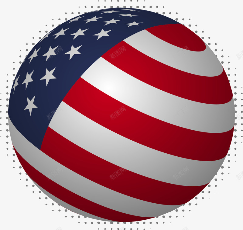 美国国旗立体球体png免抠素材_新图网 https://ixintu.com 星条旗 球体 矢量素材 美国国旗