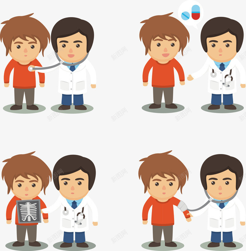 卡通医生看护病人png免抠素材_新图网 https://ixintu.com 医生 卡通 病人 看护