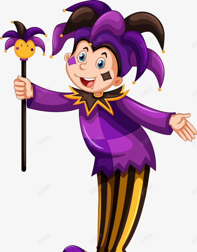 紫衣可爱表演小丑png免抠素材_新图网 https://ixintu.com 4月1号 joker 小丑 恶作剧 愚人节 紫色小丑 表演小丑 马戏团
