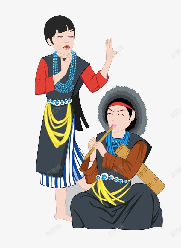 跳舞的傣族png免抠素材_新图网 https://ixintu.com 一条心 卡通 少数民族 民族团结 民族服饰 热情奔放 热情澎湃