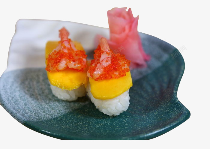 鲜虾芒果寿司png免抠素材_新图网 https://ixintu.com 寿司 料理 美食 芒果 餐饮 鲜虾