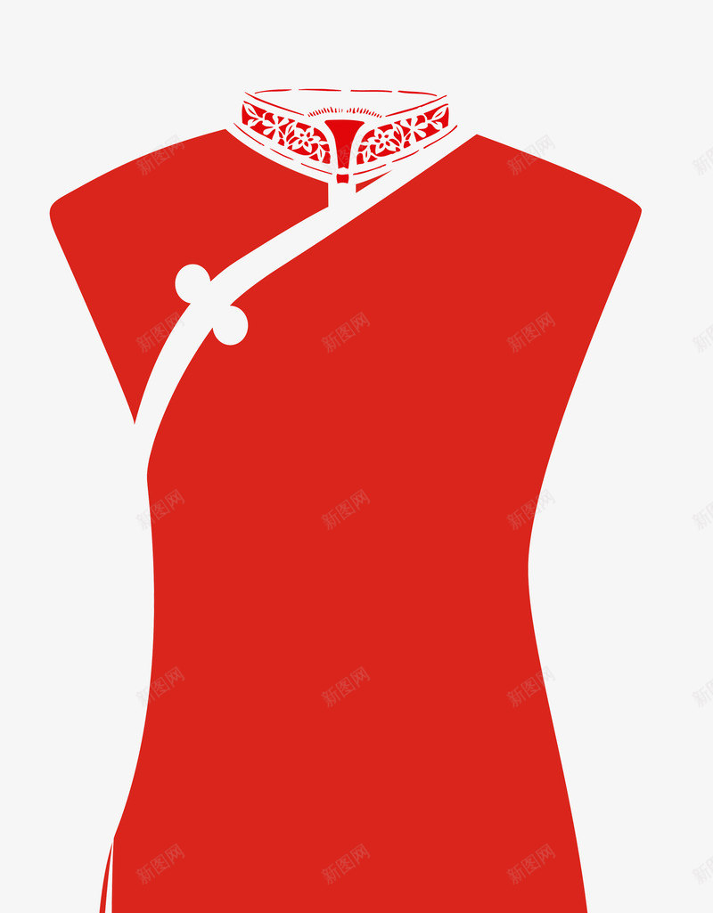 红色民族风手绘旗袍png免抠素材_新图网 https://ixintu.com 三八 女人节 妇女节 手绘 旗袍 样式旗袍 民族风 红色