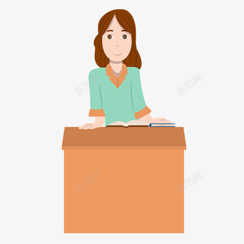 老师在讲台前讲课psd免抠素材_新图网 https://ixintu.com 书本 头像 老师 讲台 讲课