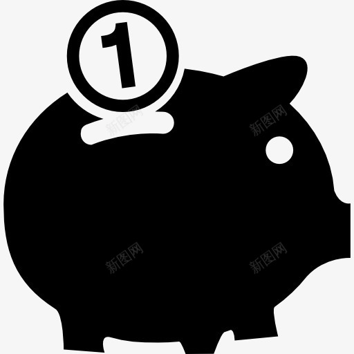 扑满图标png_新图网 https://ixintu.com 保存 小猪 小猪银行 工具 工具和器具 硬币 金币黑白 金融和商业 钱 钱币