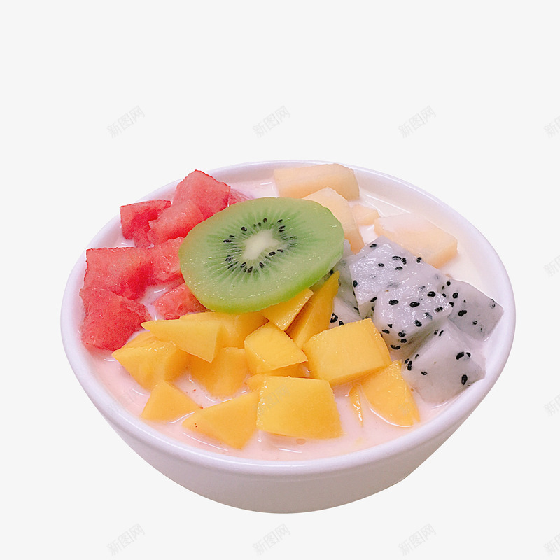 实物美味美食水果捞png免抠素材_新图网 https://ixintu.com 产品实物 水果捞 猕猴桃 美味 美食 芒果刀火龙果 西瓜 酸奶水果