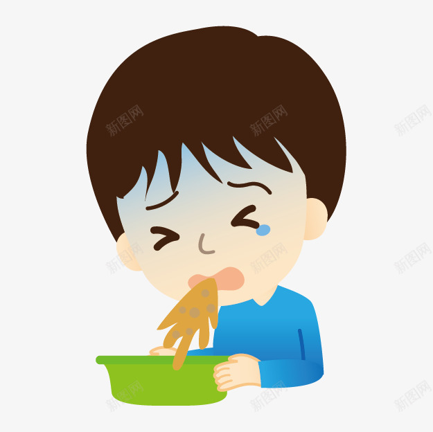 人物png免抠素材_新图网 https://ixintu.com 人物 动漫 卡通 呕吐 生病