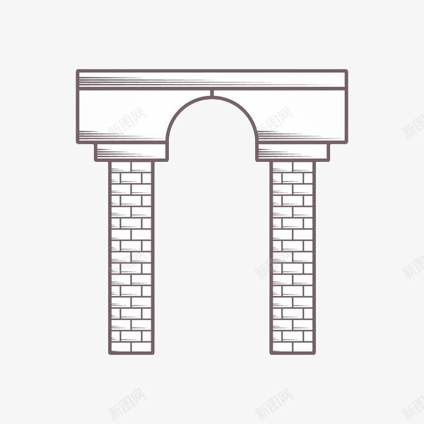 手绘简约石墙拱门png免抠素材_新图网 https://ixintu.com 建筑门窗 手绘 手绘拱门 拱门 石墙 石柱 神殿柱子 简约手绘 线条