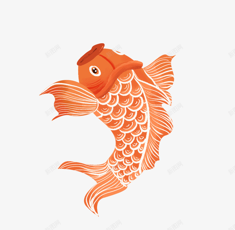 手绘锦鲤卡通活动装饰png免抠素材_新图网 https://ixintu.com 好运 好运图 好运锦鲤 手绘锦鲤 新年锦鲤 祝福 红锦鲤 运气 鲤鱼象征