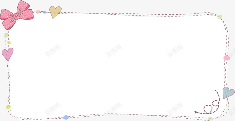 蝴蝶结边框矢量图ai免抠素材_新图网 https://ixintu.com AI 卡通 可爱 圆点 手绘 爱心 线条 蝴蝶结 边框 矢量图