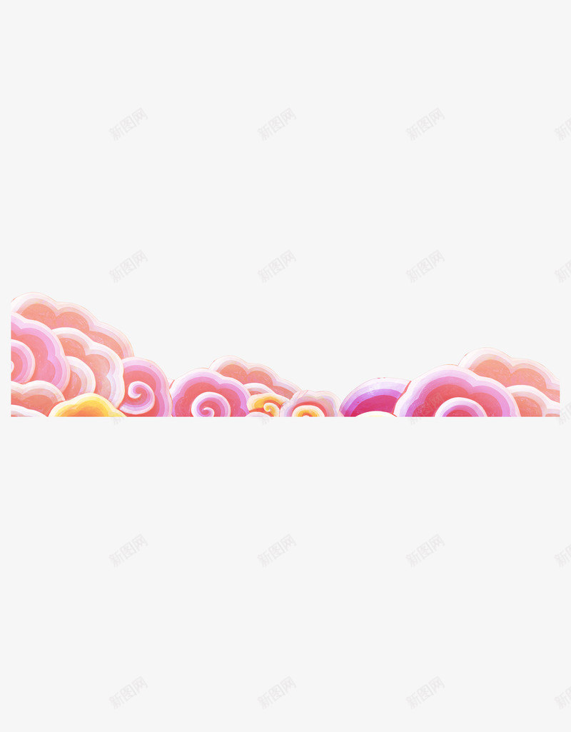 2019年新年春年装饰七彩祥云png免抠素材_新图网 https://ixintu.com 2019年 新年 春年 祥云 装饰