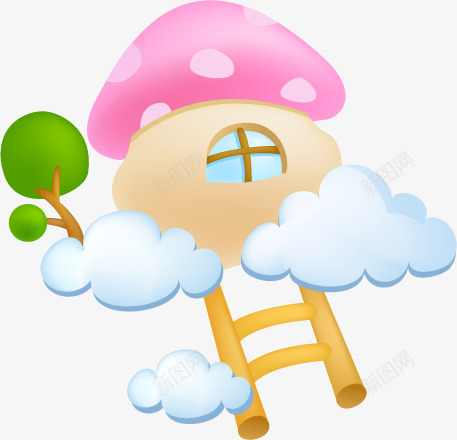 可爱蘑菇屋png免抠素材_新图网 https://ixintu.com 住所 别墅 屋子 房子