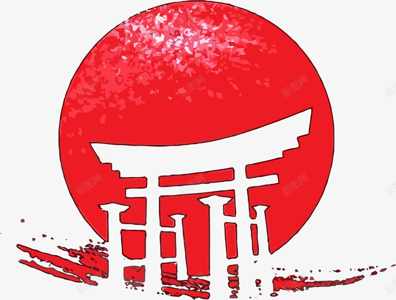 日本神社png免抠素材_新图网 https://ixintu.com 旅游 日式 日本 日风 红色