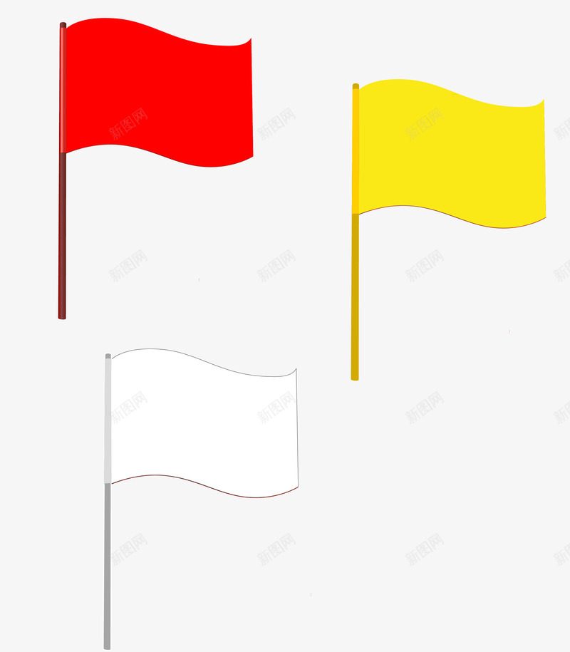 红旗白旗黄旗旗帜png免抠素材_新图网 https://ixintu.com 新年寄语 白旗 矢量旗帜 矢量红旗 红旗飘飘 黄旗