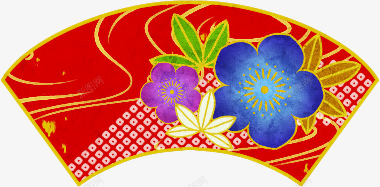 手绘古典卡通扇子图标png_新图网 https://ixintu.com 传统元素 传统纹样 古典图标 扇子 扇子图片 手绘古典图片 手绘折扇 花朵