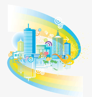 城市剪影png免抠素材_新图网 https://ixintu.com 创意房子 城市剪影 建筑剪影 彩色房子 房子 楼房剪影