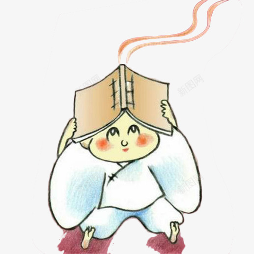 手绘头顶书香的小和尚png免抠素材_新图网 https://ixintu.com 书香 佛语 卡通小和尚 头顶书 小和尚 小沙弥 手绘和尚 手绘小和尚 插画 漫画