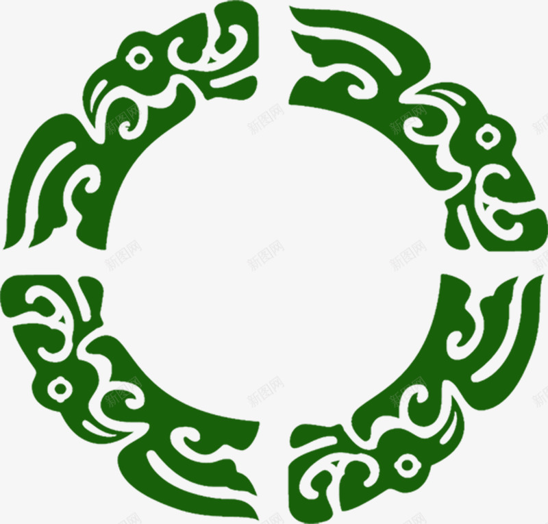 端午节圆形花纹边框png免抠素材_新图网 https://ixintu.com 圆形 端午节 花纹 边框