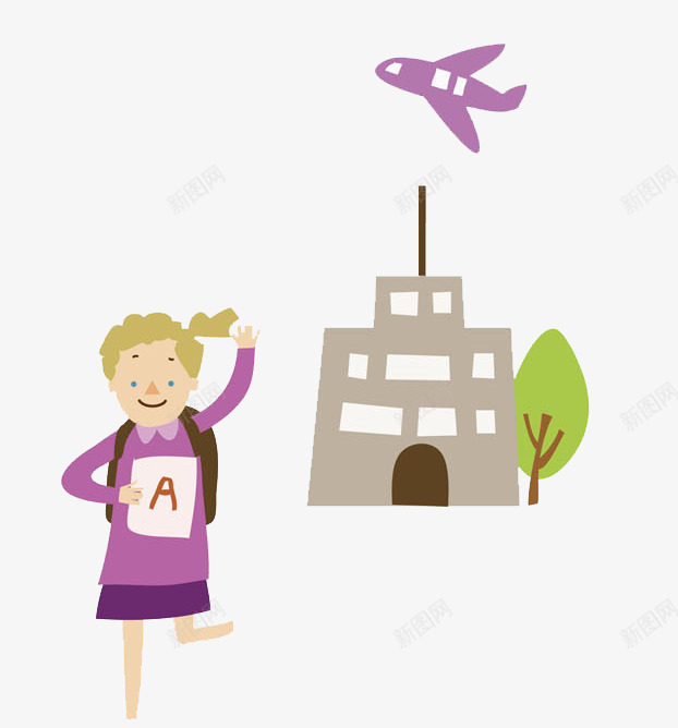 考出好成绩的女孩png免抠素材_新图网 https://ixintu.com 奔跑的 女孩 学校 成绩单 挥手 白色试卷 试卷 飞机 高兴地