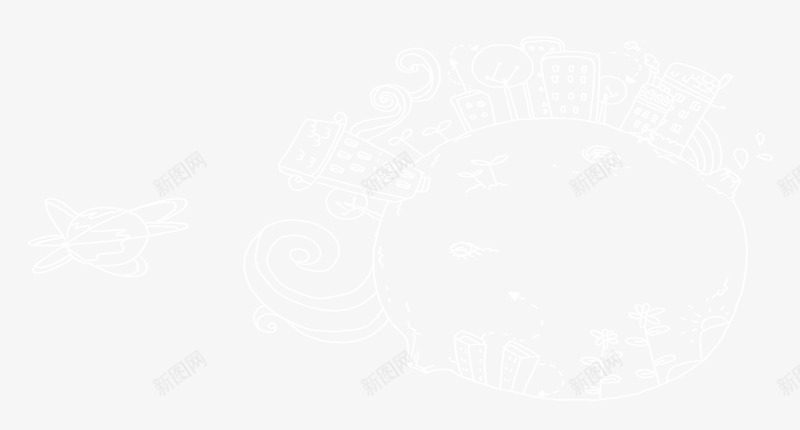 白色卡通地球楼房植物png免抠素材_新图网 https://ixintu.com 世界环境日 卡通手绘 地球 植物 楼房 白色PNG