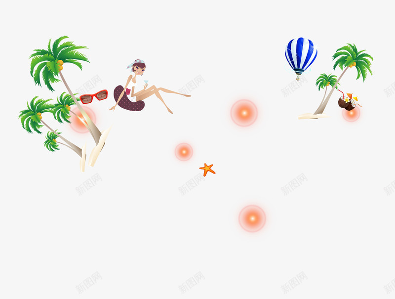 夏季海报装饰元素psd免抠素材_新图网 https://ixintu.com 云 夏不为利 夏天促销 夏天吊旗 夏天展架 夏季 夏日海报 最强折扣