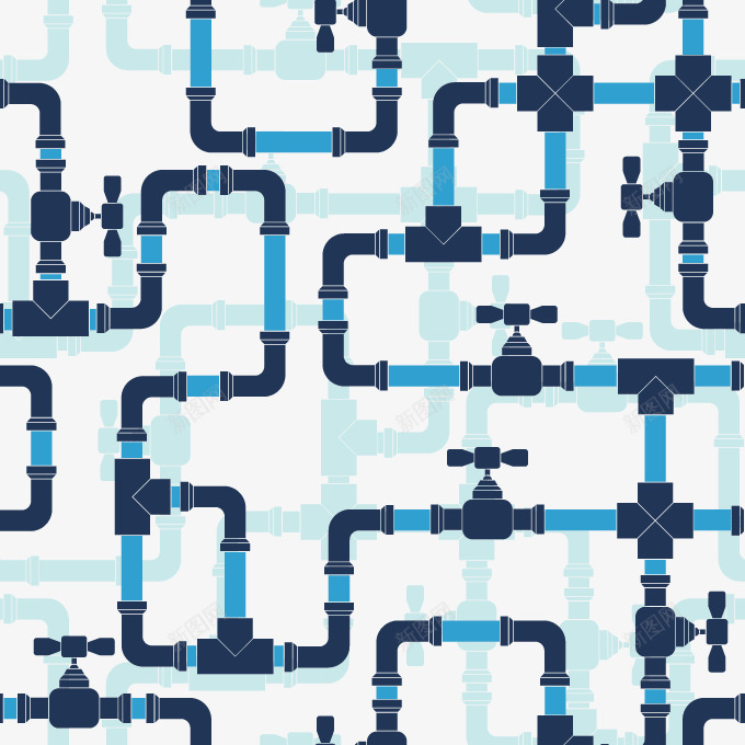 创意管道矢量图ai免抠素材_新图网 https://ixintu.com 创意设计 工业 接头 管道 蓝色 金属 阀门 矢量图