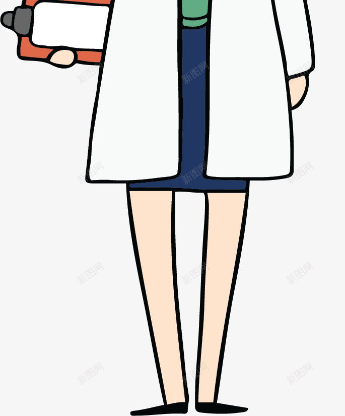 卡通美丽长发医生矢量图ai免抠素材_新图网 https://ixintu.com 医生 医疗人物 女医生 矢量png 美丽医生 长发医生 矢量图