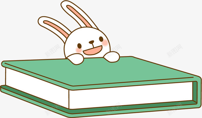 手绘卡通绿色书本png免抠素材_新图网 https://ixintu.com 书本 卡通 绿色