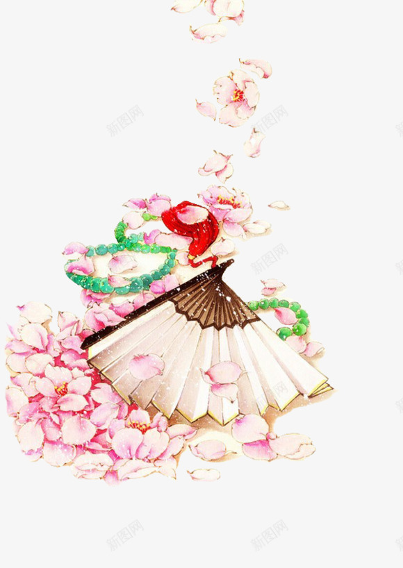 白色扇子花朵纸扇png免抠素材_新图网 https://ixintu.com 扇子 白色 纸扇 花朵