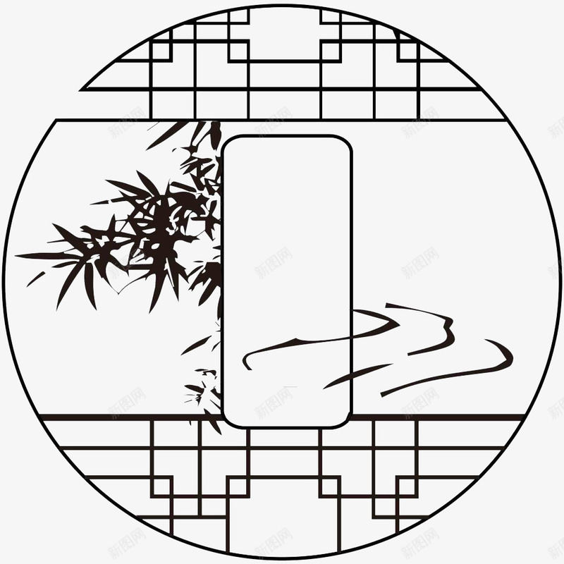 古风边框底纹图标png_新图网 https://ixintu.com logo 古风 圆形 底纹 边框