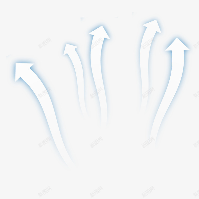 白色散状箭头png免抠素材_新图网 https://ixintu.com 古风箭头 箭头 色散