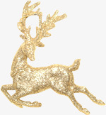 金色闪闪的圣诞麋鹿素材