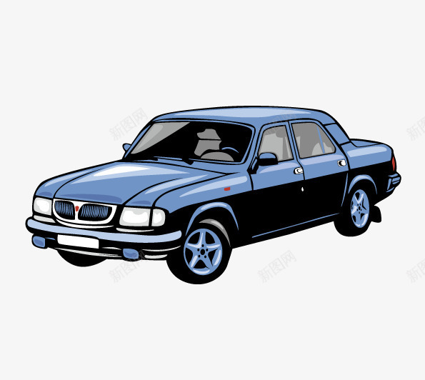 蓝色的小轿车png免抠素材_新图网 https://ixintu.com 交通工具 代步车 名车 小车 手绘汽车 汽车 蓝色 豪华轿车 豪车 跑车 轿车