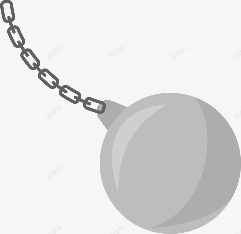 卡通手绘灰色的球png免抠素材_新图网 https://ixintu.com 创意 动漫动画 卡通手绘 灰色的球 简约 铁链