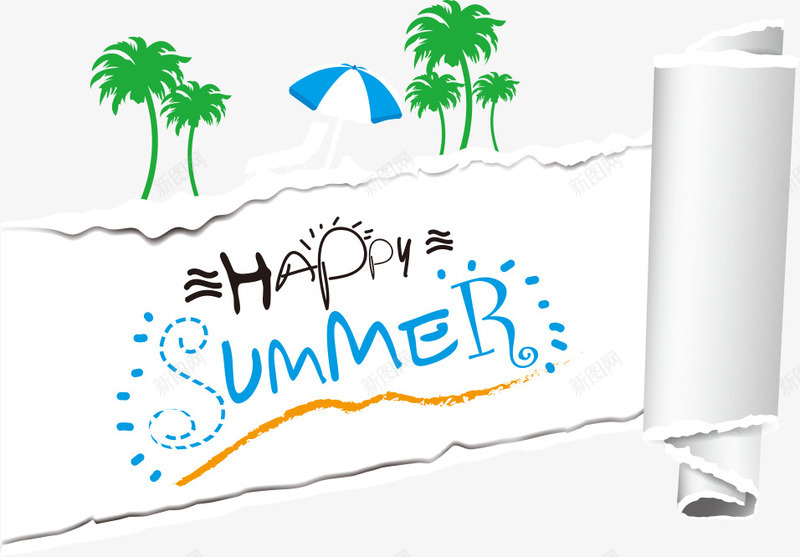 海边风景海报png免抠素材_新图网 https://ixintu.com summer 沙滩伞 海边海报 风景海报