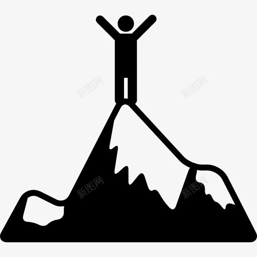 人站在山顶图标png_新图网 https://ixintu.com 人 多项运动 山 站在上面 运动