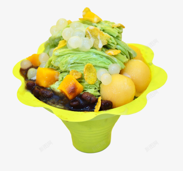 一杯水果捞png免抠素材_新图网 https://ixintu.com 水果 水果捞 芒果 黄色杯子