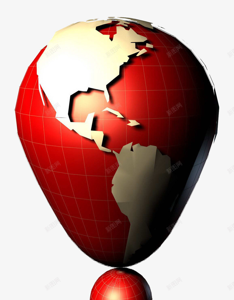 红色3d立体感叹号球体png免抠素材_新图网 https://ixintu.com 3d 感叹号 球体 立体 红色