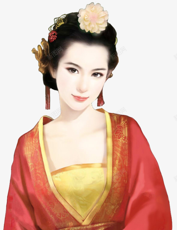 红纱衣端庄美女png免抠素材_新图网 https://ixintu.com 端庄 纱衣 美女